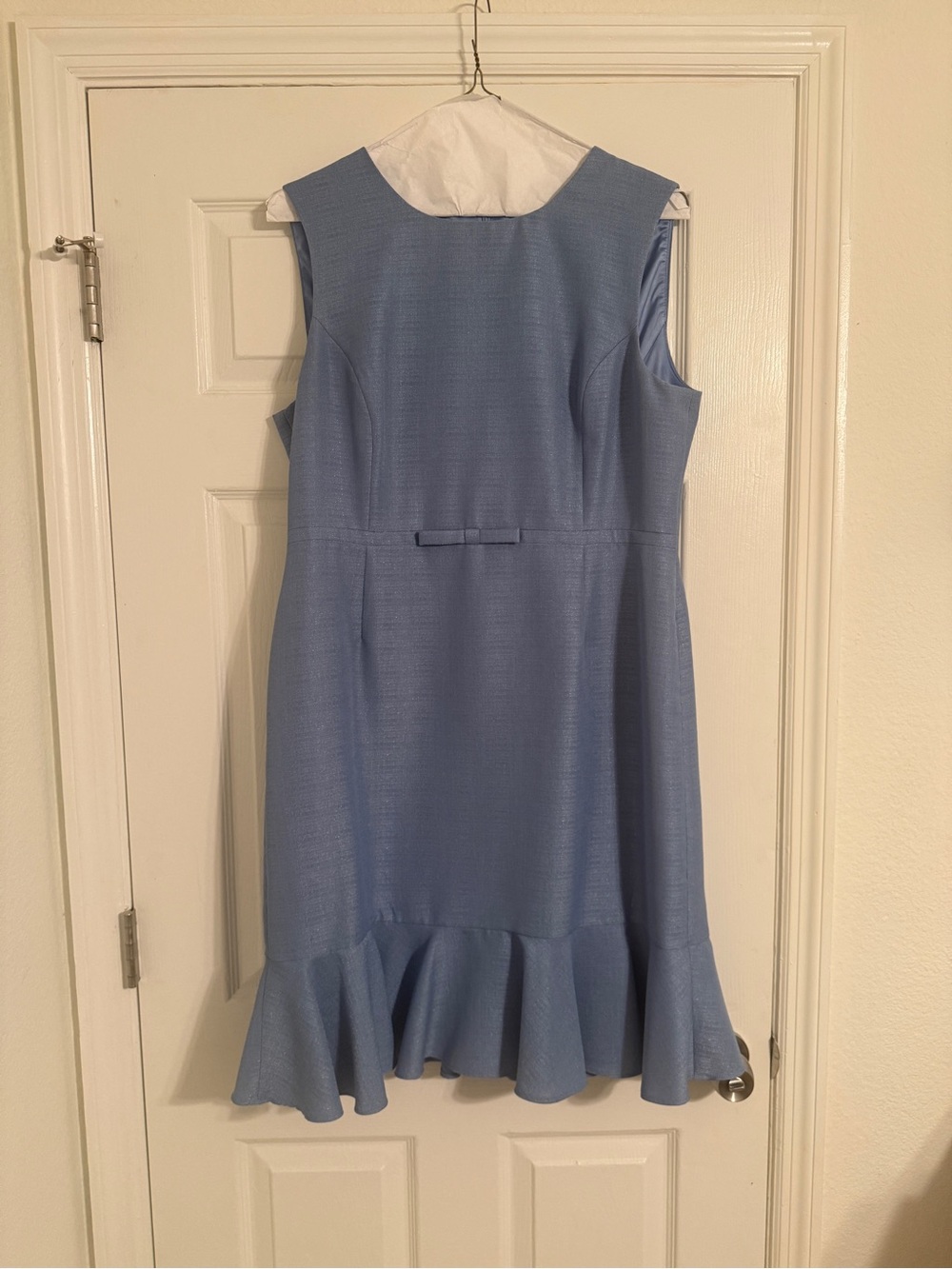 Preston & York Sky Blue Sleeveless Ruffle-Hem Dress